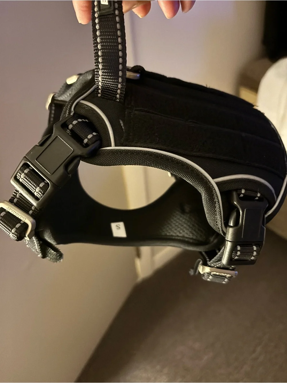 Adjustable Black Dog Harness Vest for Small Breeds
